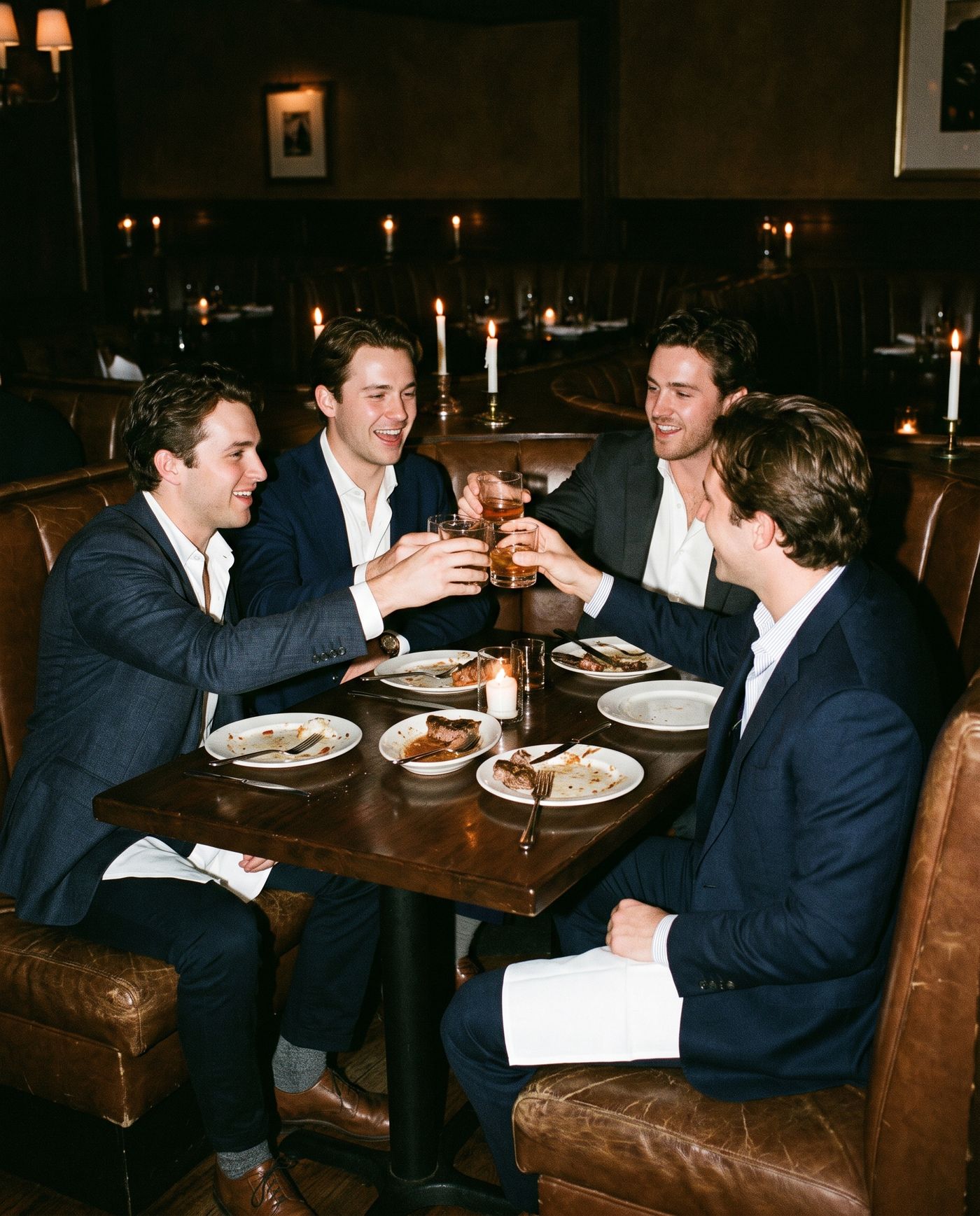 Steakhouse toast with the team