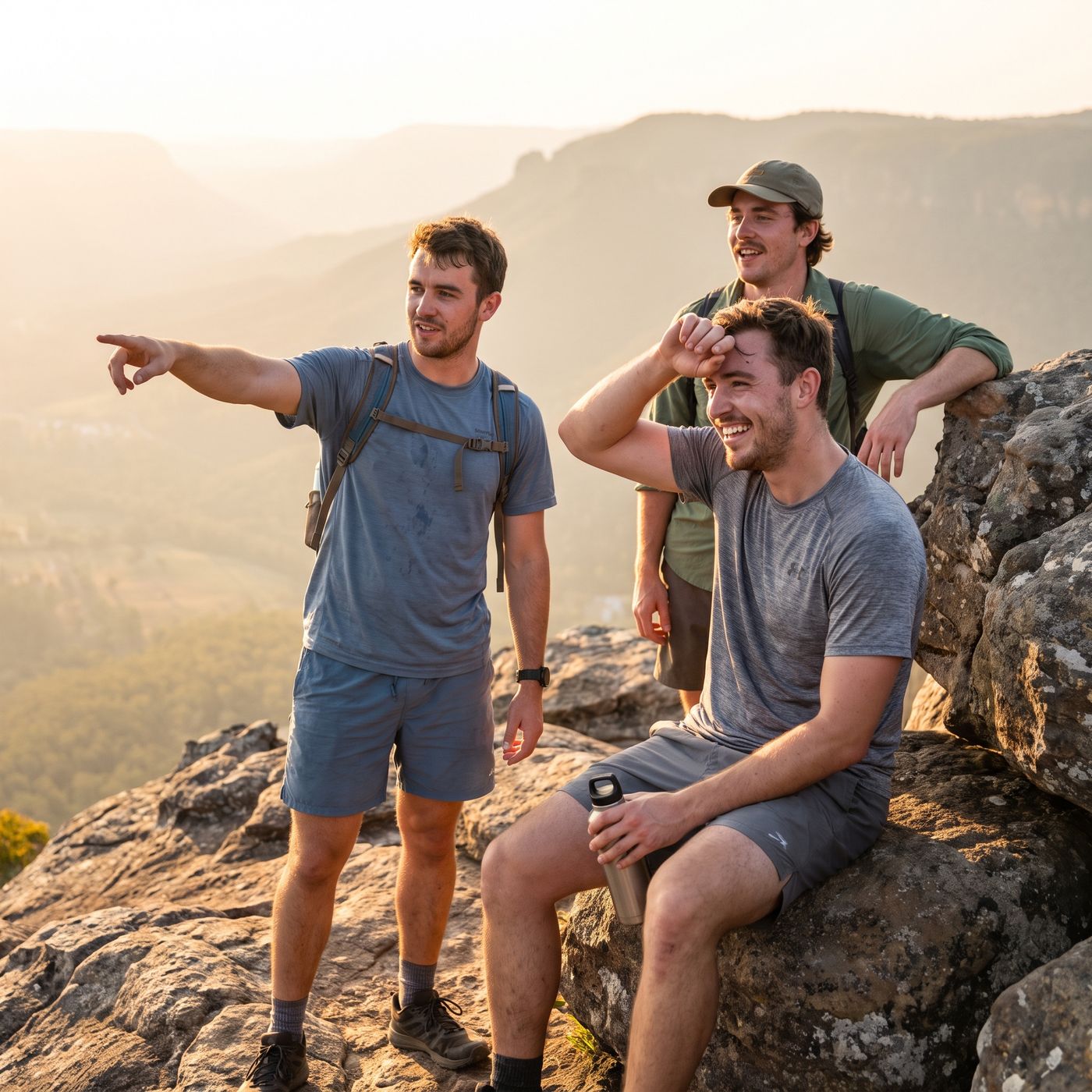 Topping out the ridge at golden hour