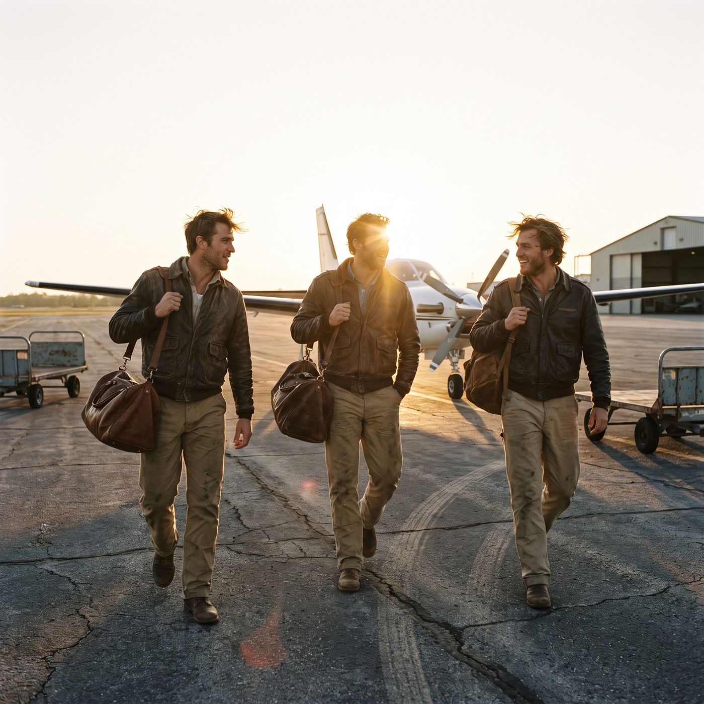 Duffels on the tarmac